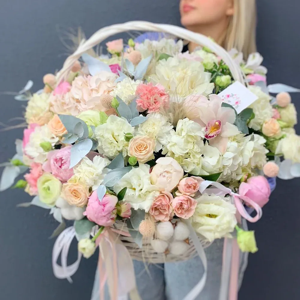 Корзины с эустомами