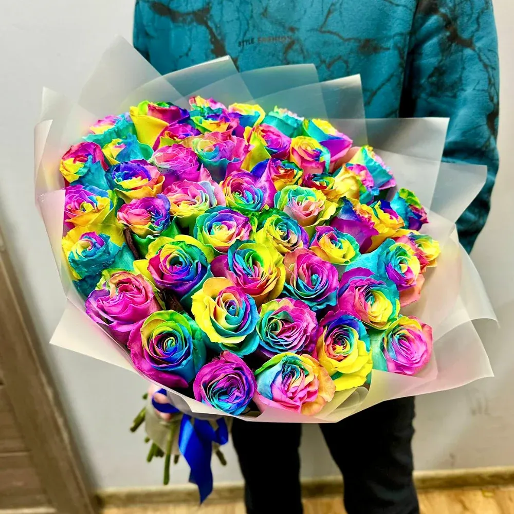 Радужные розы
